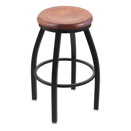 Holland Bar Stool Co 36" Swivel X-Tall Bar Stool, Black Wrinkle, Med Maple Seat X802